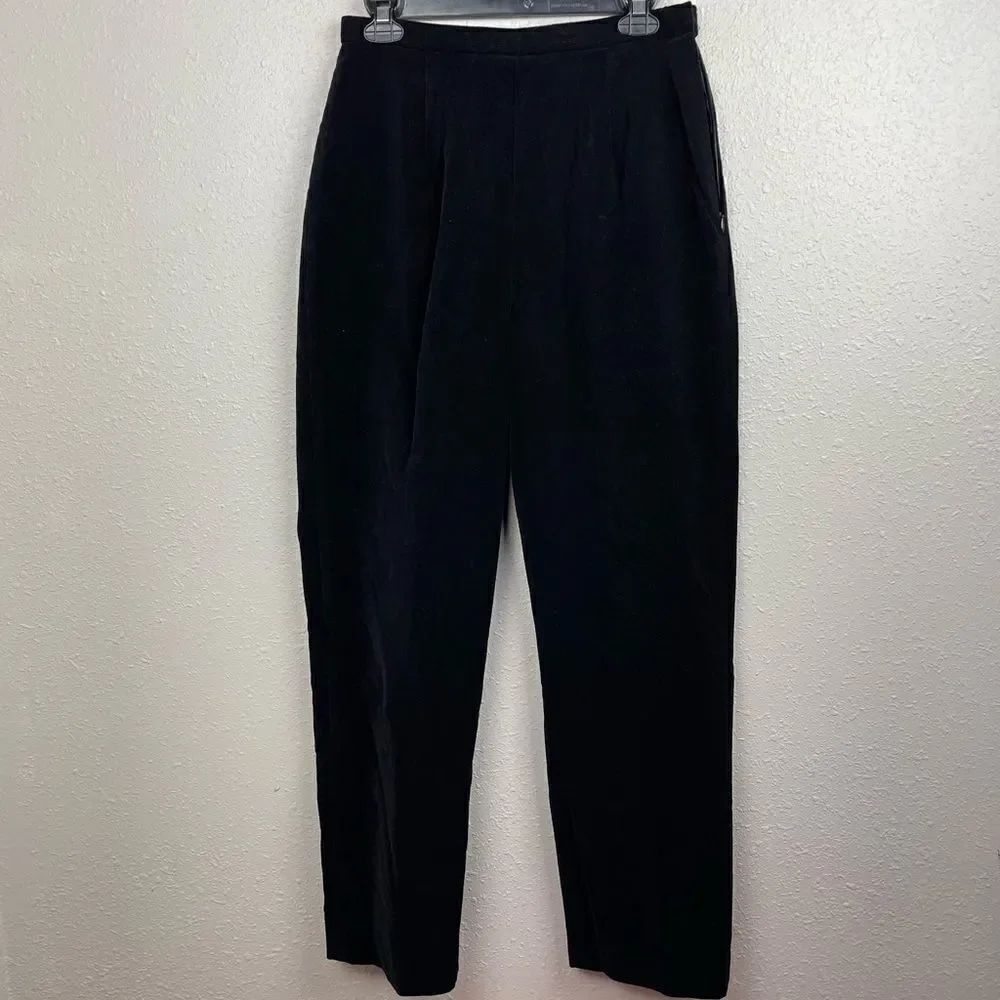 Pendleton Black Velour Pants Size 8 EUC - Picture 1 of 6